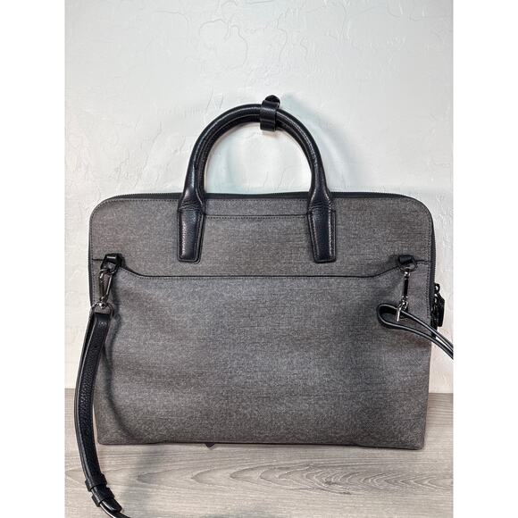 Tumi Stanton Anita Porfolio Briefcase Messenger Bag in Grey Black Shoulder Strap - Picture 5 of 10